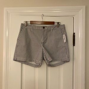 Navy Blue& White Stripped Everyday Short